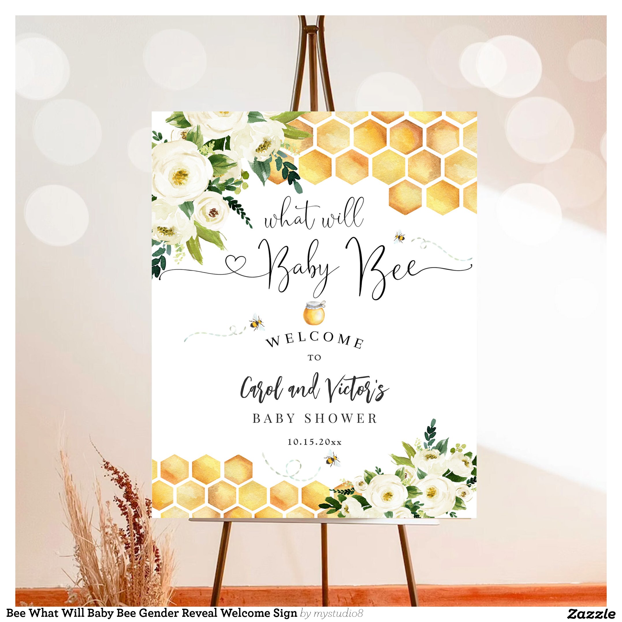 Bee What Will Baby Bee Gender Reveal Welcome Sign
