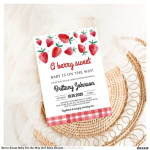 Berry Sweet Baby On the Way Girl Baby Shower Invitation