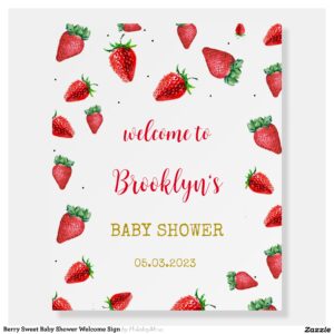 Berry Sweet Baby Shower Welcome Sign
