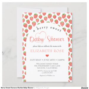 Berry Sweet Farmers Market Baby Shower Invitation