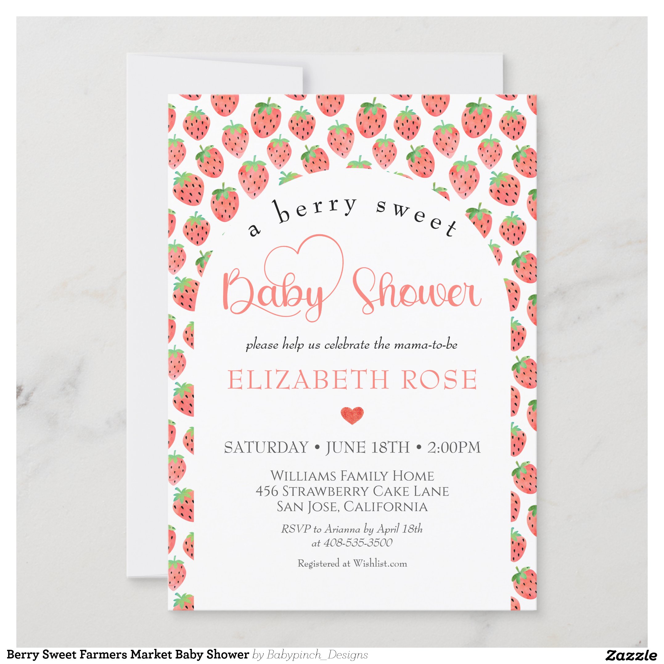 Berry Sweet Farmers Market Baby Shower Invitation