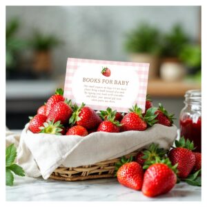 Berry Sweet Strawberry Baby Shower Books For Baby Enclosure Card