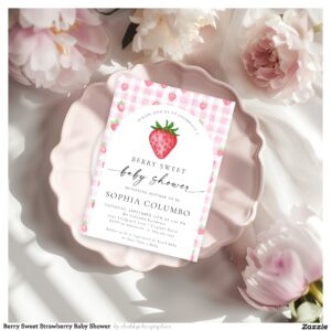 Berry Sweet Strawberry Baby Shower Invitation