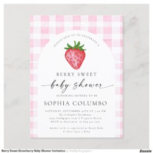 Berry Sweet Strawberry Baby Shower Invitation Postcard