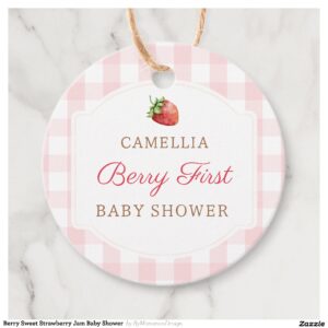 Berry Sweet Strawberry Jam Baby Shower Favor Tags