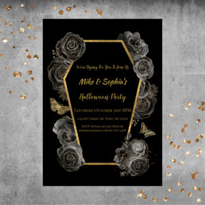 black_gold_roses_coffin_adult_halloween_party_invitation-r_8fyatk_2154 Black & Gold Roses Coffin Adult Halloween Party Invitation