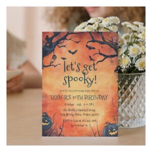 black_pumpkins_orange_halloween_birthday_party_invitation-r_wcw4tb_2154 Black Pumpkins Orange Halloween Birthday Party Invitation