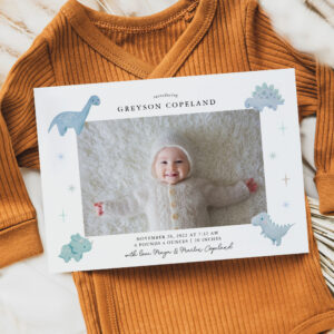 blue_dinosaur_boy_baby_photo_birth_announcement-r_d9cm7_2154 Blue Dinosaur Boy Baby Photo Birth Announcement