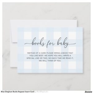 Blue Gingham Books Request Insert Card