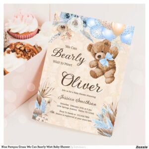 blue_pampas_grass_we_can_bearly_wait_baby_shower_invitation-r_z6chlp_2154 Blue Pampas Grass We Can Bearly Wait Baby Shower Invitation