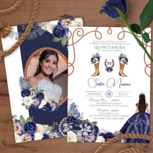 blue_rustic_floral_charro_photo_quinceanera_invitation-r_8rfp7w_2154 Blue Rustic Floral Charro Photo Quincea?era Invitation