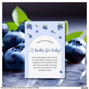 blueberry_sweet_boy_baby_shower_books_for_baby_enclosure_card-r_xfojni_2154 Blueberry Sweet Boy Baby Shower Books for Baby Enclosure Card