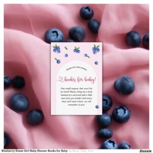 blueberry_sweet_girl_baby_shower_books_for_baby_enclosure_card-r_xf11v3_2154 Blueberry Sweet Girl Baby Shower Books for Baby Enclosure Card