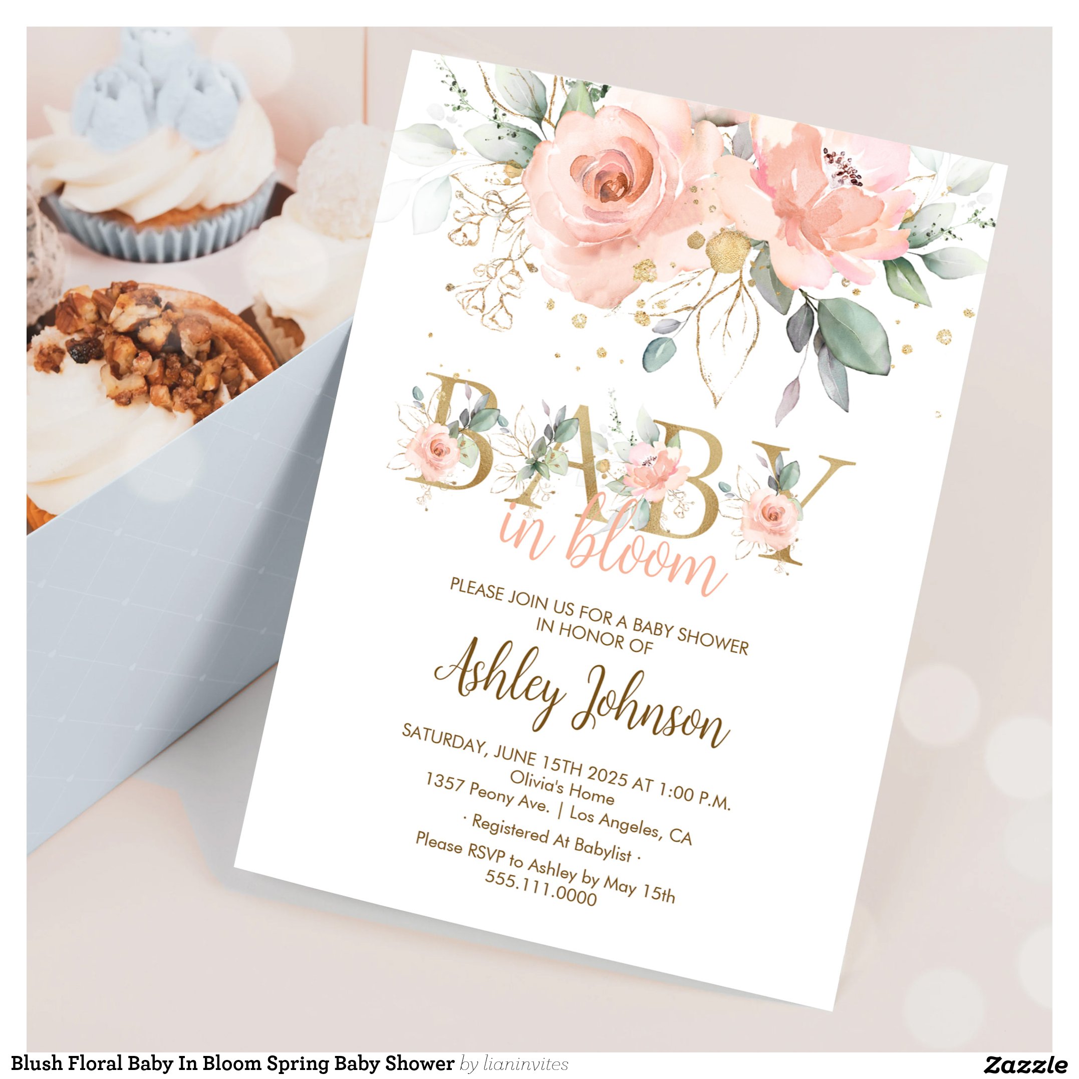 Blush Floral Baby In Bloom Spring Baby Shower Invitation