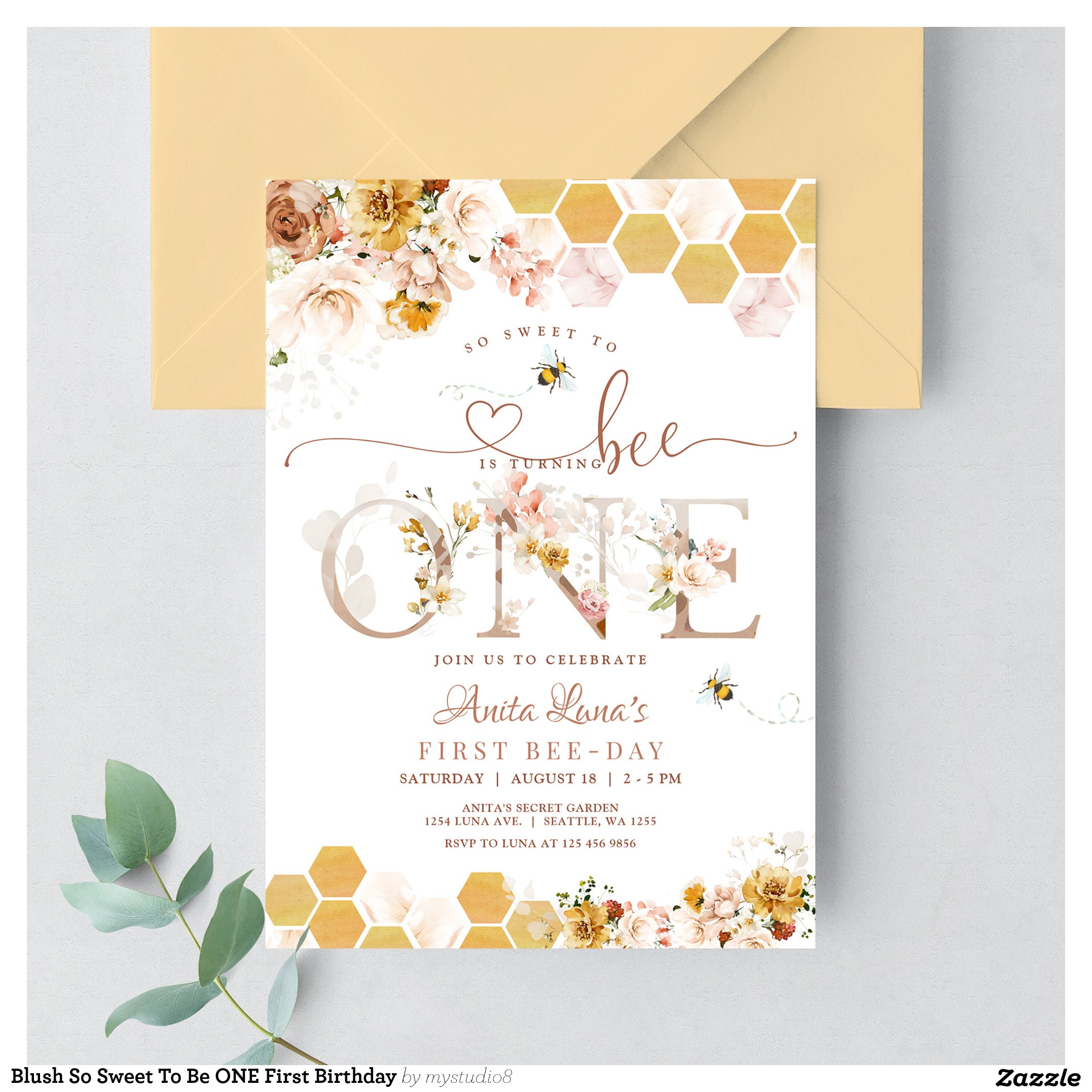 Blush So Sweet To Be ONE First Birthday Invitation