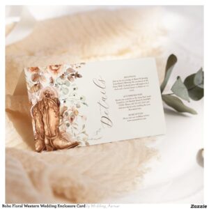 Boho Floral Western Wedding Enclosure Card