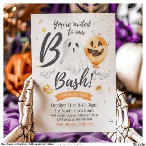 Boo Bash invitation, Halloween Invitation