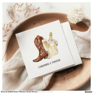 Boots & Bubbly Rustic Western Bridal Shower Napkins