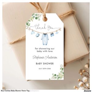 Boy Clothes Baby Shower Favor Tag