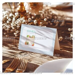 Boy Farmers Market Vegetable Stand Place Card