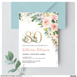 Brunch 80th birthday Invitation