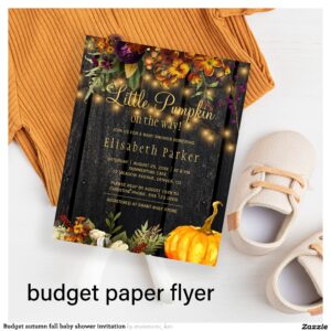 Budget autumn fall baby shower invitation flyer