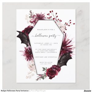 Budget Halloween Party Invitation Flyer