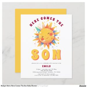 Budget Retro Here Comes The Son Baby Shower