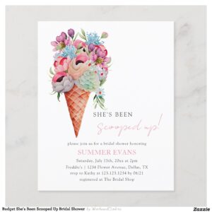 Budget She's Been Scooped Up Bridal Shower
