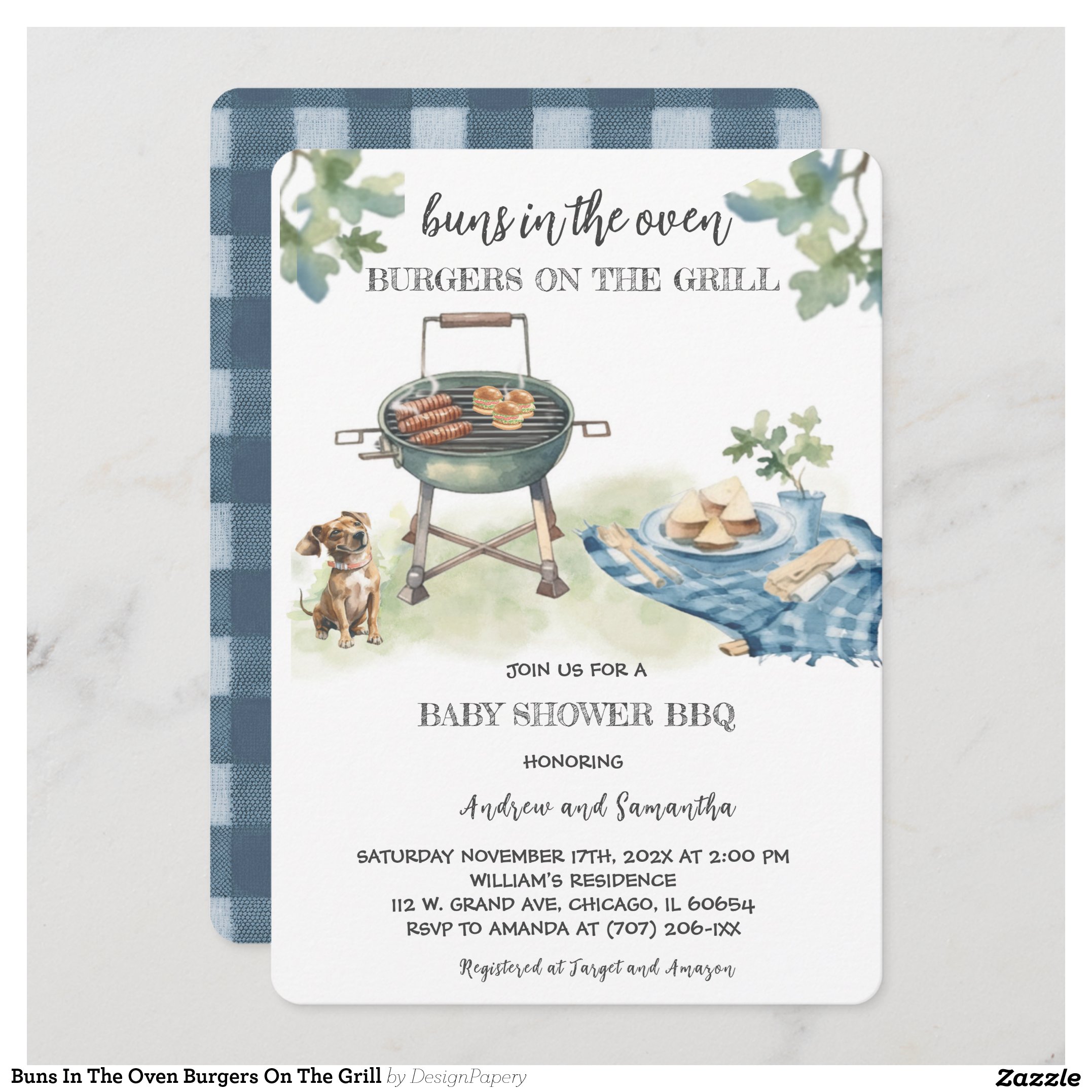 Buns In The Oven Burgers On The Grill Invitation