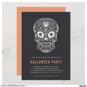 Calavera Skull Halloween Party Invitation