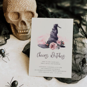 Cheers, Witches Halloween Girls Night Party Invitation