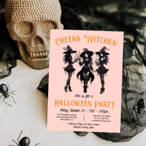 Cheers Witches Halloween Party Invitation