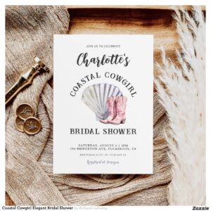 Coastal Cowgirl Elegant Bridal Shower Invitation