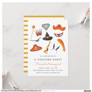 Costume Party Kids birthday party Halloween 002 Invitation