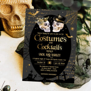 Costumes and Cocktails Adult Halloween Party Invitation