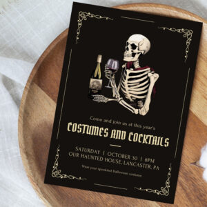 Costumes and Cocktails Adult Halloween Party Invitation