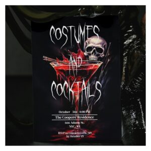 Costumes and Cocktails Bloody Adult Halloween Invitation