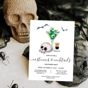 Costumes and Cocktails Halloween Party Invitation
