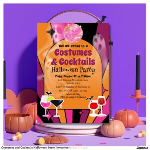 Costumes and Cocktails Halloween Party Invitation