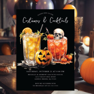 Costumes & Cocktail Halloween Party Invitation