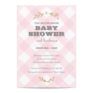 Country Gingham Baby Shower Invitation