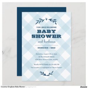 Country Gingham Baby Shower Invitation
