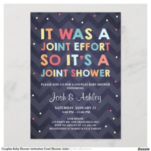 Couples Baby Shower invitation Coed Shower Joint