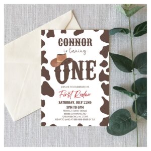 Cowboy Hat ONE First Rodeo 1st Birthday Party Invitation