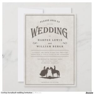 Cowboy horseback wedding Invitation