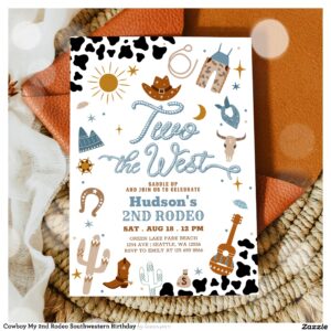 Cowboy My 2nd Rodeo Southwestern Birthday Invitation