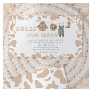 Cowboy Western Plaid Baby Shower Book Request Enclosure Card