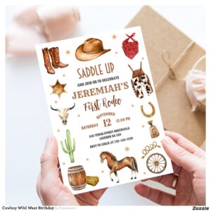 Cowboy Wild West Birthday Invitation