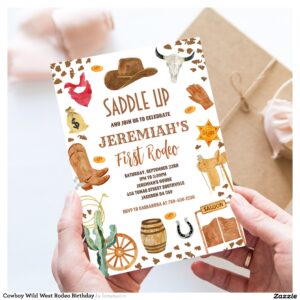 Cowboy Wild West Rodeo Birthday Invitation